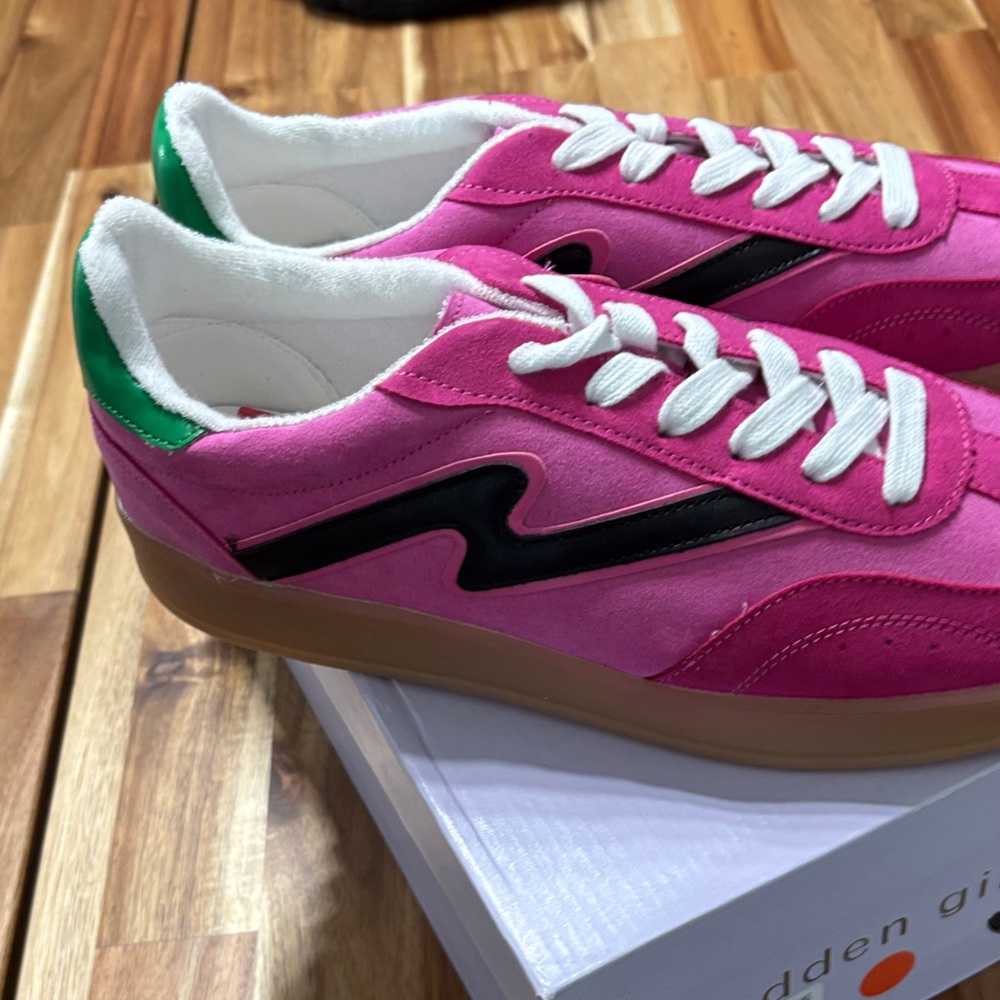 Madden Girl Pink and Green Sneakers